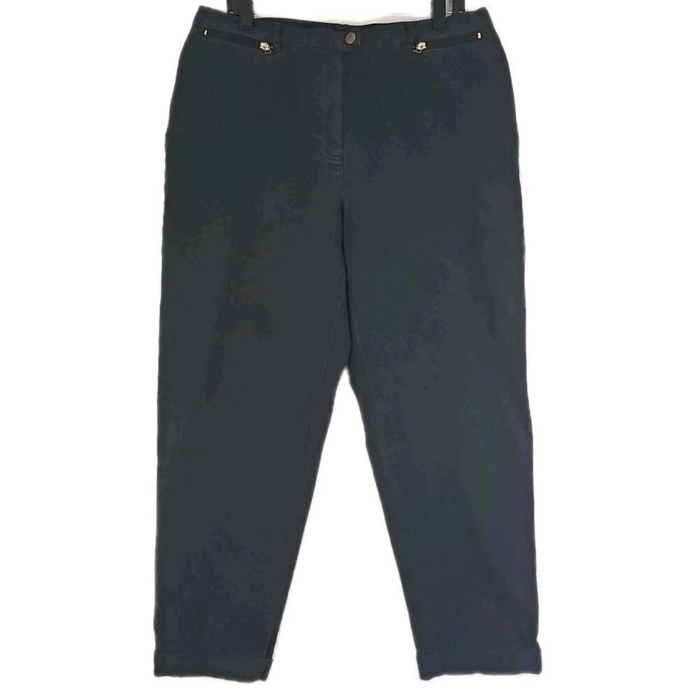 Lauren Ralph Lauren Jeans ~Woman 16W~ Charcoal Gray Cotton Blend Jean Cuffed.